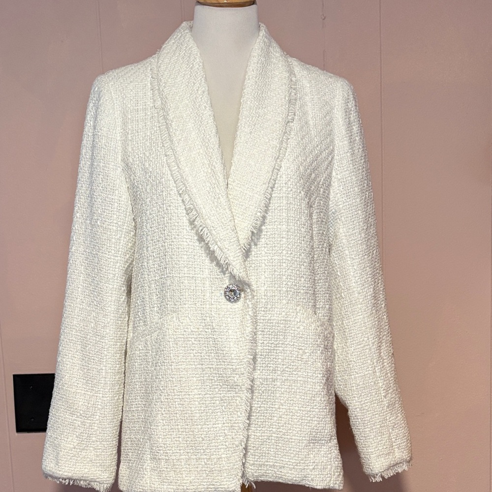 Susan Graver Textured Cream Blazer